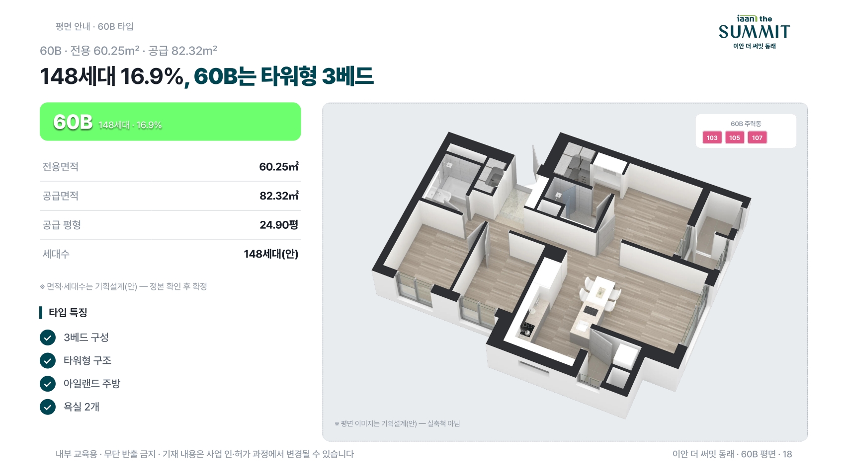 이안 더 써밋 동래 60B 타입 평면도